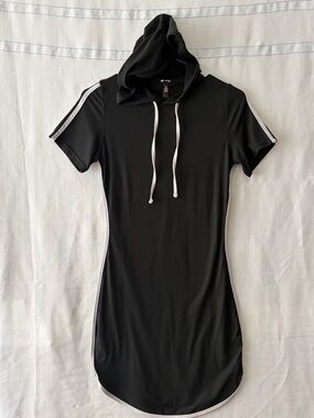 JNK Black Hoodie Mini women’s size M  Dress Approx Sporty Athleisure(A503)